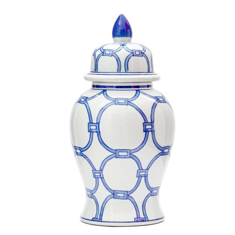 Ginger Jar - Blue & White Circles 37cm