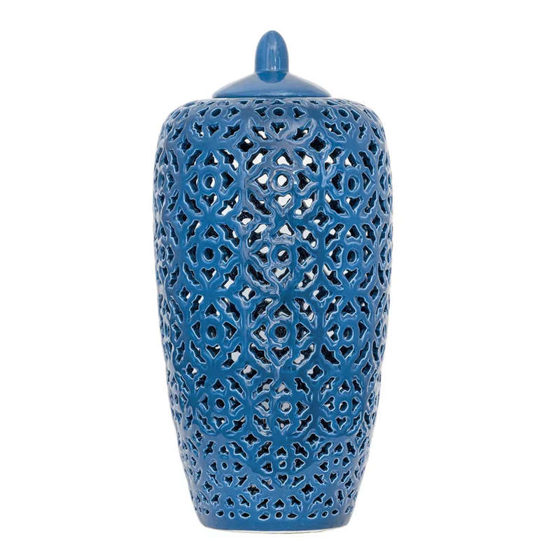 Ginger Jar - Blue Cut-Out Tall 45cm