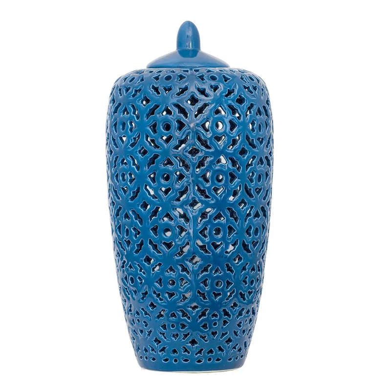 Ginger Jar - Blue Cut-Out Tall 45cm