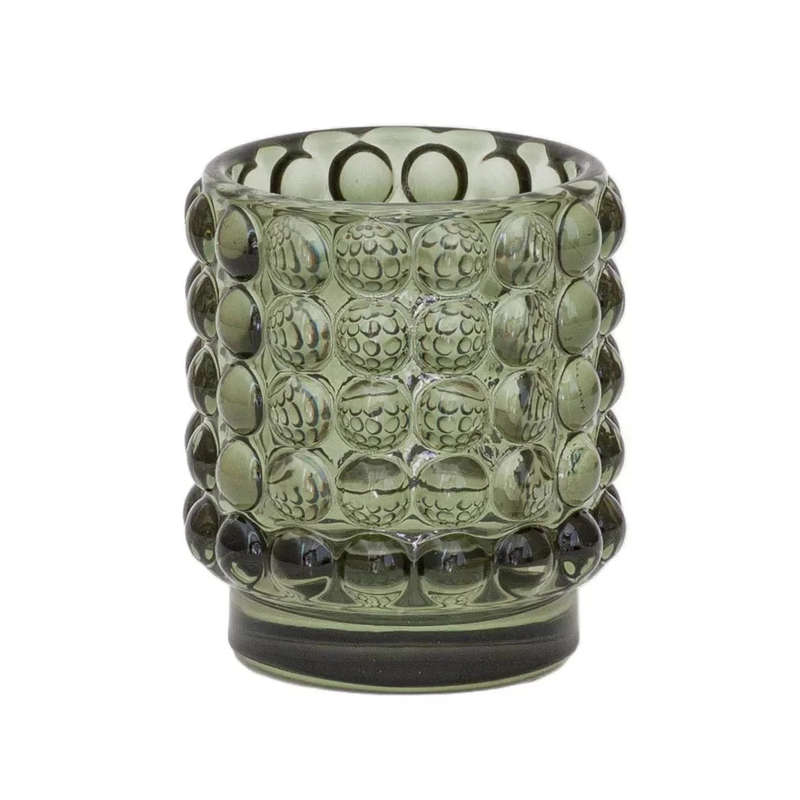 Glass Votive - Grey Short 8cm