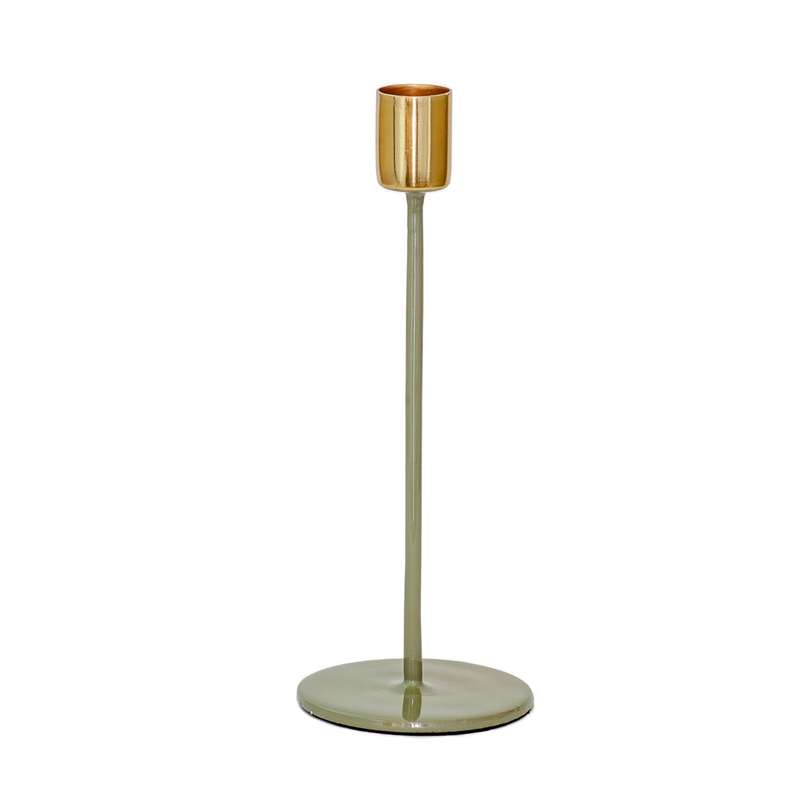 Candle Holder - Thin Gold & Grey 25cm