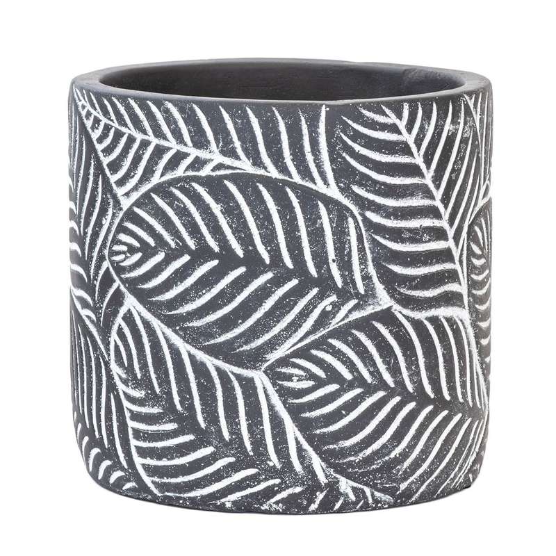 Planter - Cement Leaves Greys