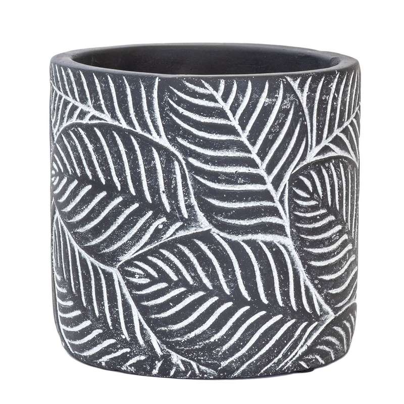Planter - Cement Leaves Greys