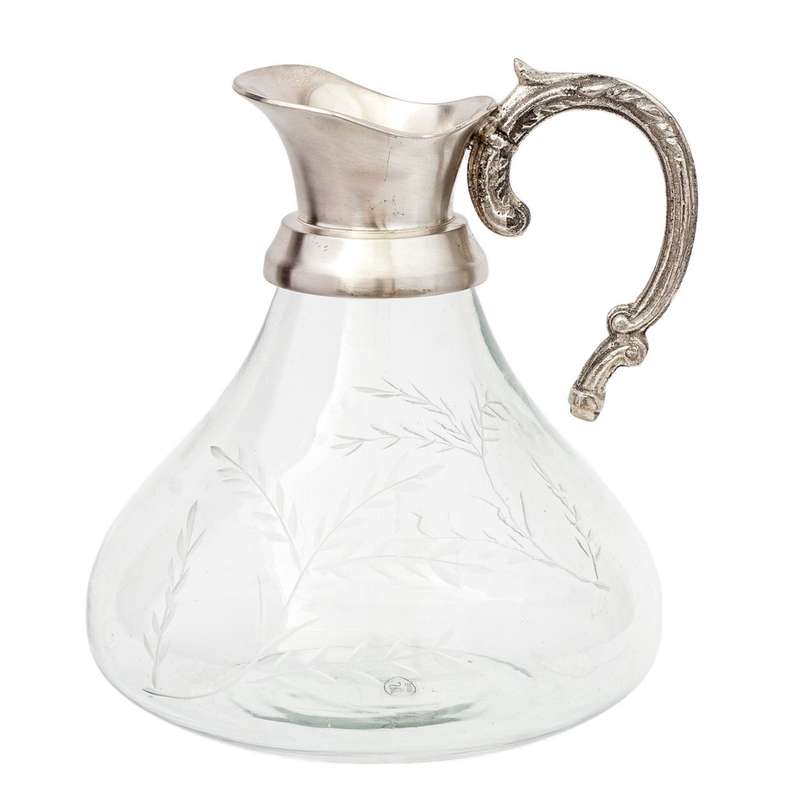 Jug - Pewter & Glass Leaves