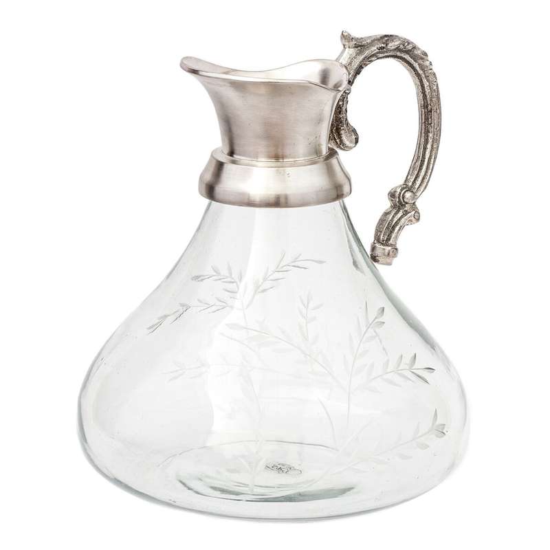 Jug - Pewter & Glass Leaves