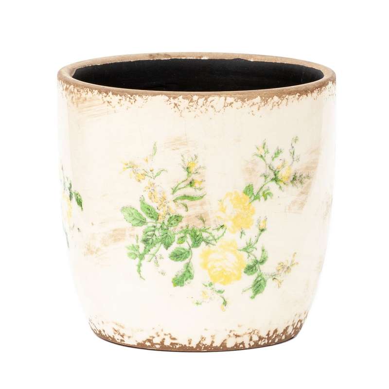 Ceramic Planter - Yellow Flowers Classic