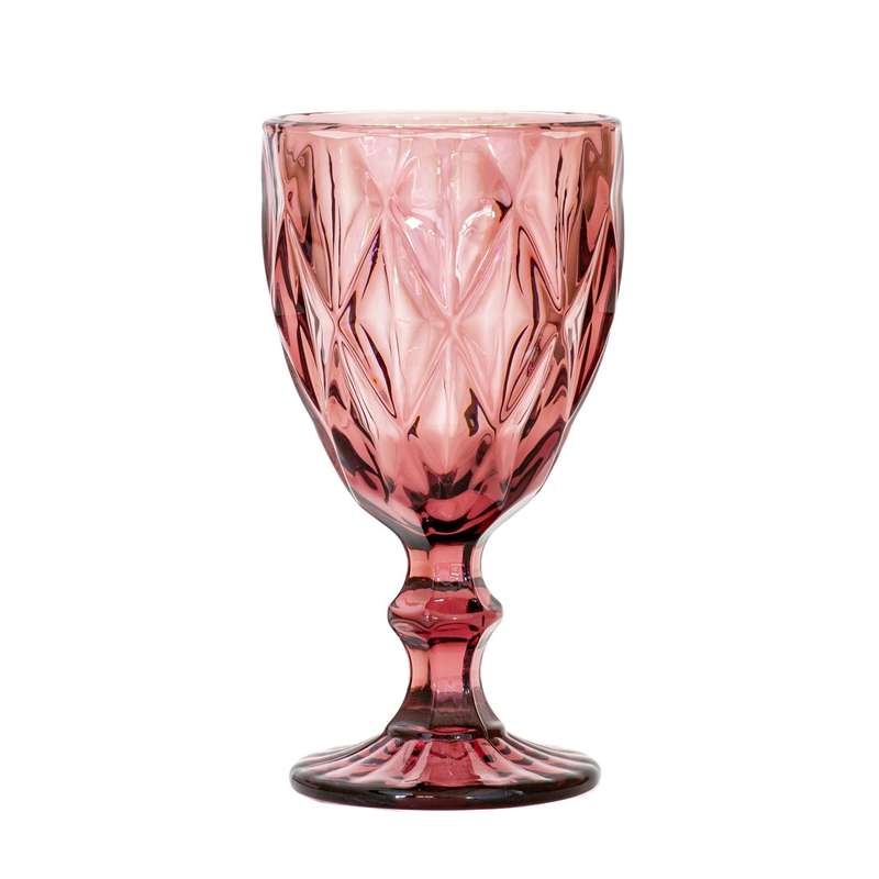 Wine Glass - Large Diamonds Magenta 300ml