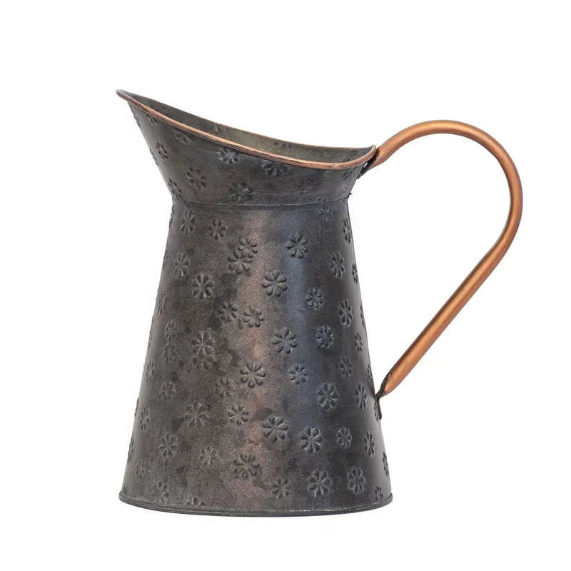 Metal Jug - Dark Daisies 23.5cm