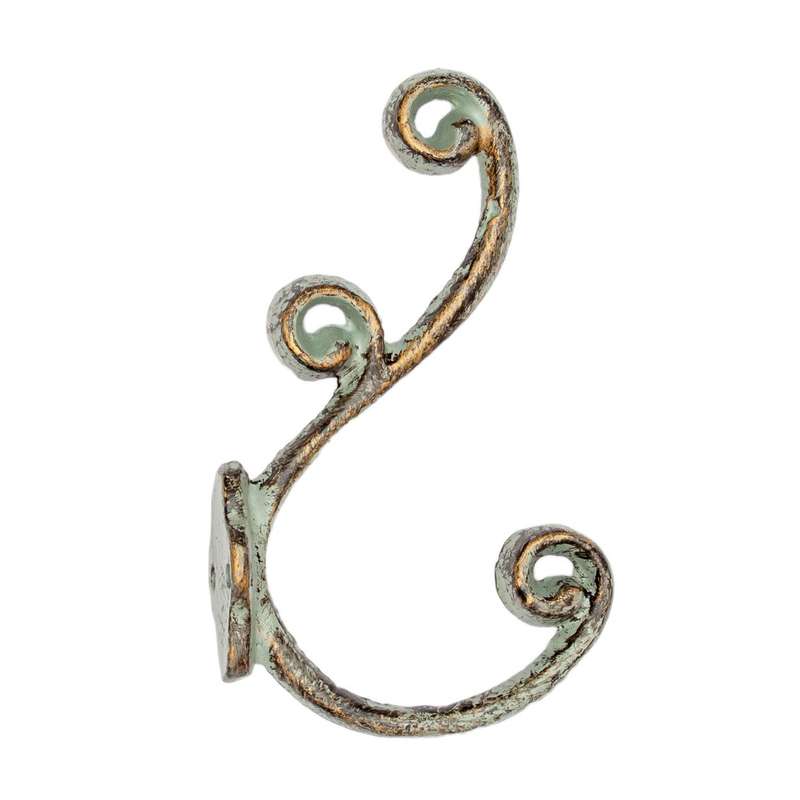 Iron Hook -Swirl Patina & Gold