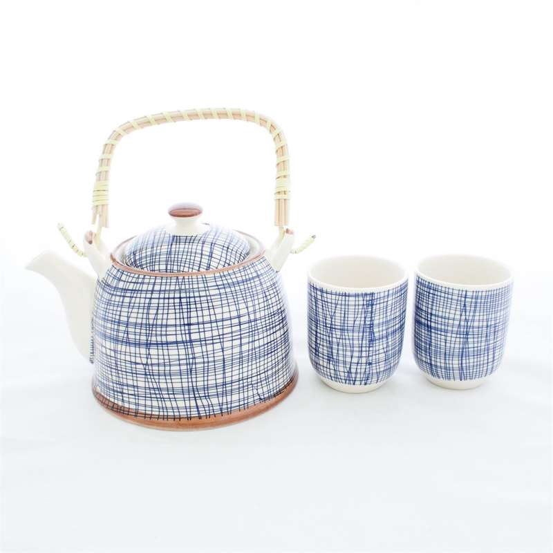 Teapot - Blue Stripes