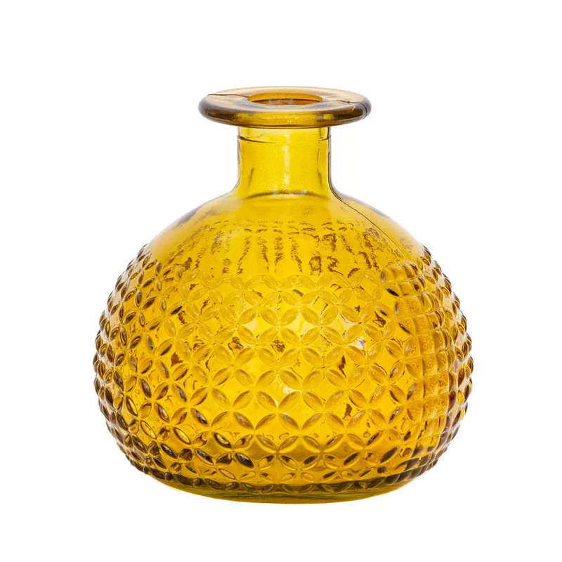 Textured Vase - Yellow Diamonds 12cm