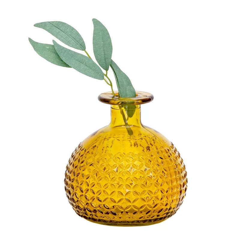 Textured Vase - Yellow Diamonds 12cm