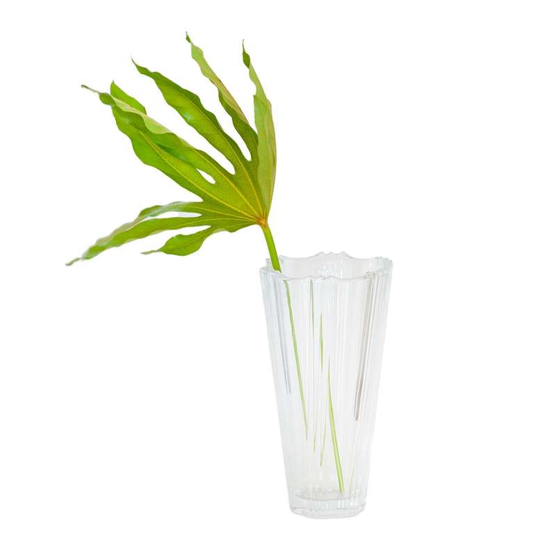 Glass Vase - Embossed Lines 25cm