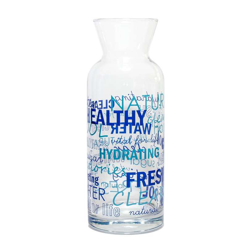 Glass Carafe - Blue Words