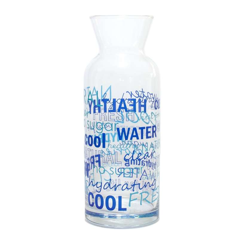 Glass Carafe - Blue Words