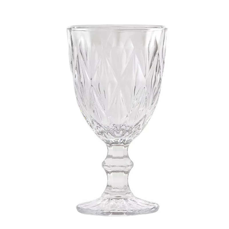 Wine Glass - Large Diamonds Clear 275ml
