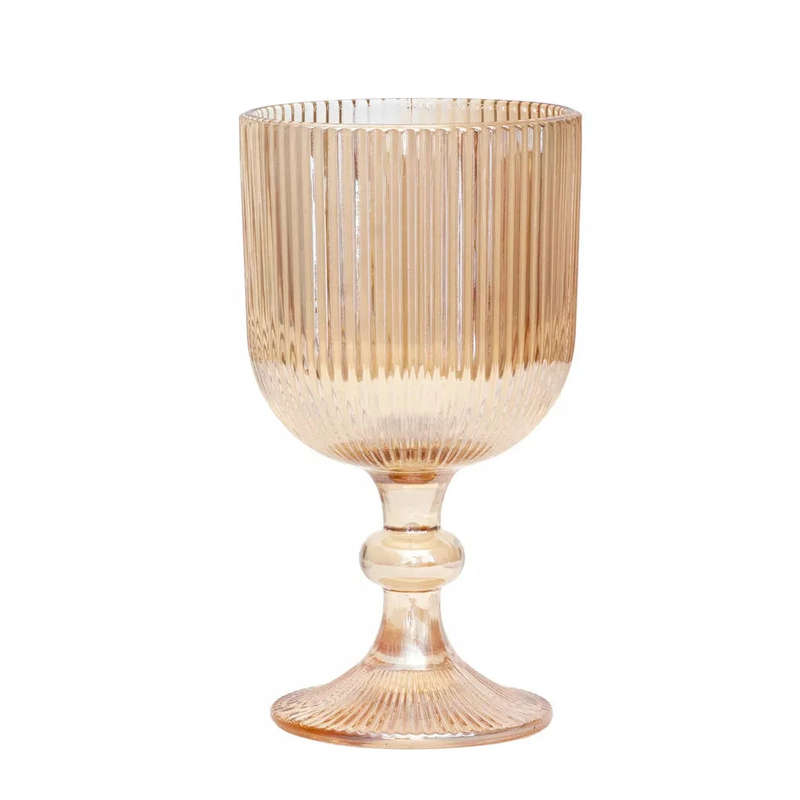 Wine Glass - Lines Amber 350ml