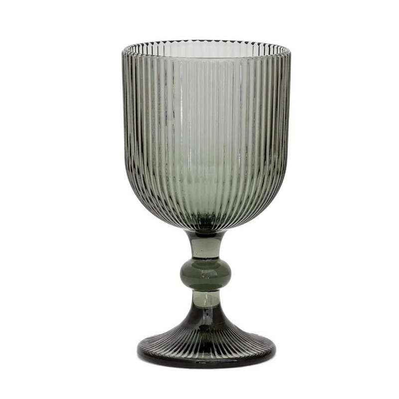 Wine Glass - Lines Charcoal 350ml