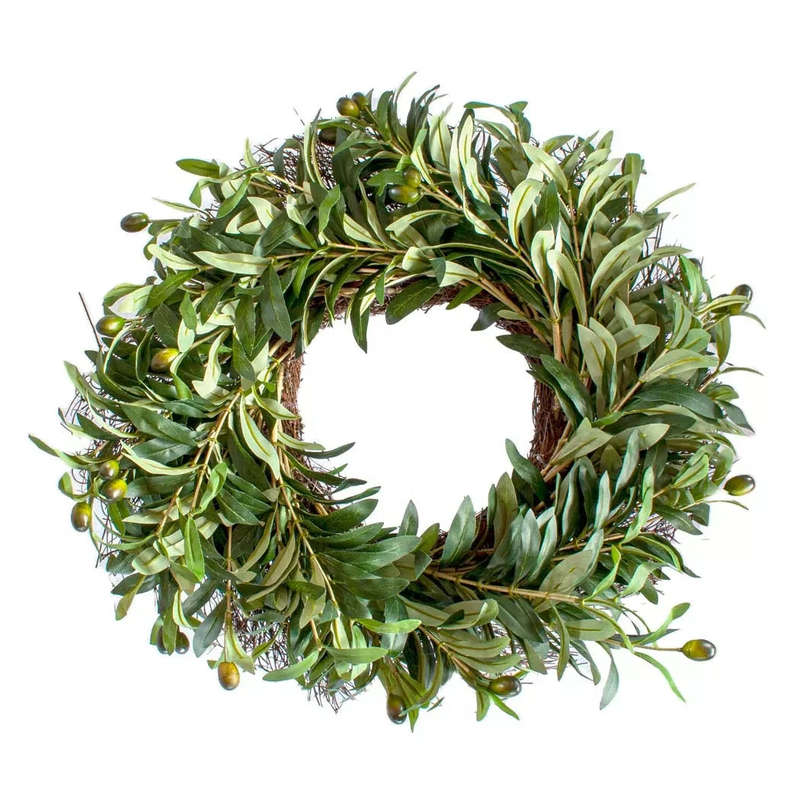 Wreath - Olive Bush With Twigs 55cm