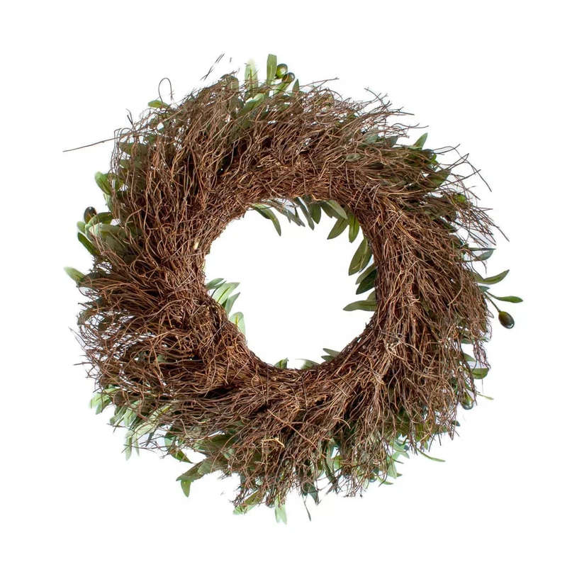 Wreath - Olive Bush With Twigs 55cm