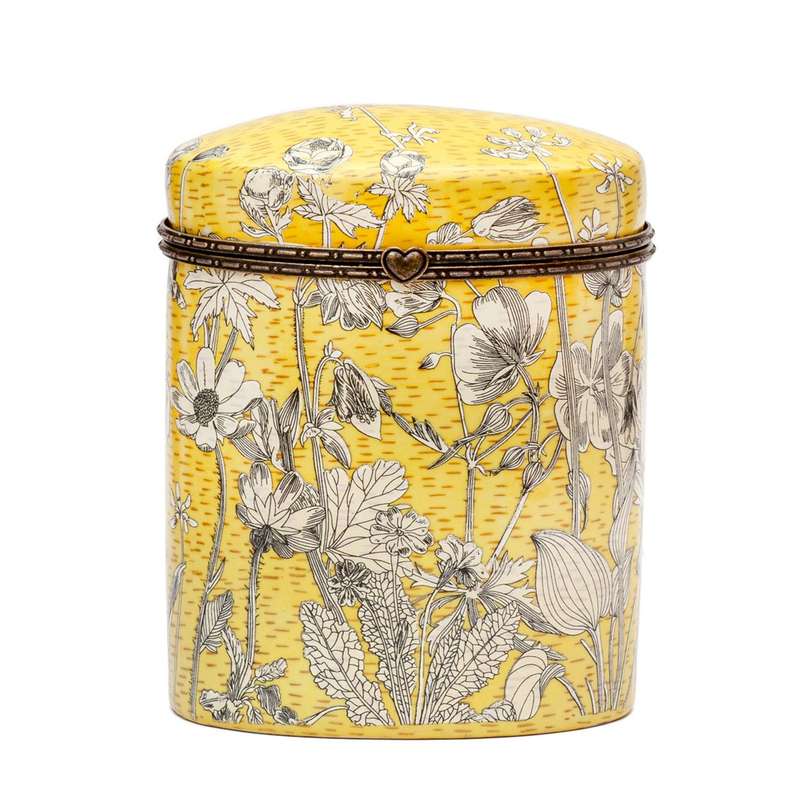 Ceramic Box - Yellow Oval Box