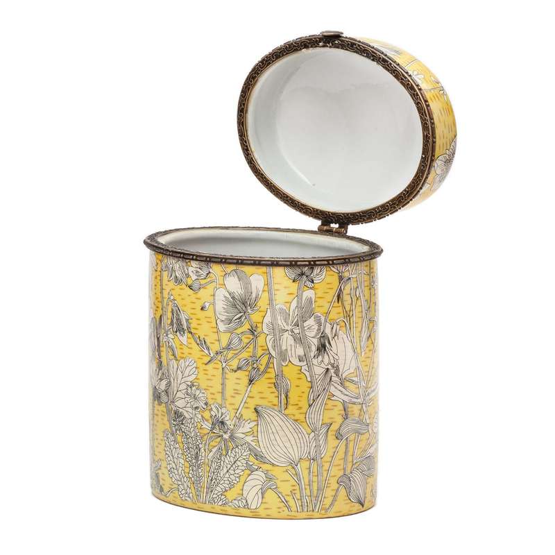 Ceramic Box - Yellow Oval Box