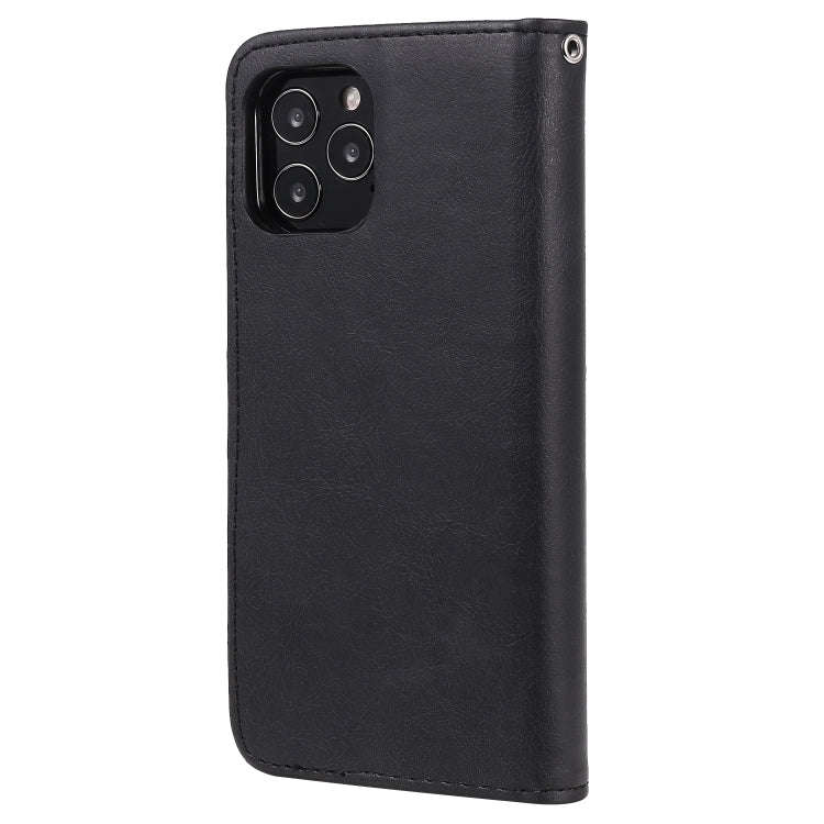 For iPhone 12 / 12 Pro 2 in 1 Solid Color Detachable PU Leather Case with Card Slots & Magnetic H...