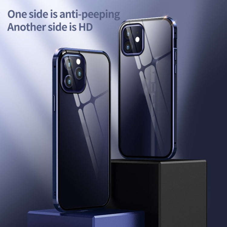 Double Sides Tempered Glass Magnetic Adsorption Metal Frame HD Screen Case For iPhone 12 Pro Max(...