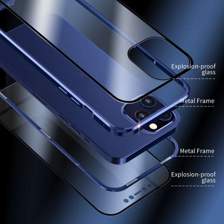 Double Sides Tempered Glass Magnetic Adsorption Metal Frame HD Screen Case For iPhone 12 Pro Max(...