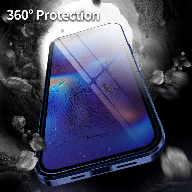 Double Sides Tempered Glass Magnetic Adsorption Metal Frame HD Screen Case For iPhone 12 Pro Max(...