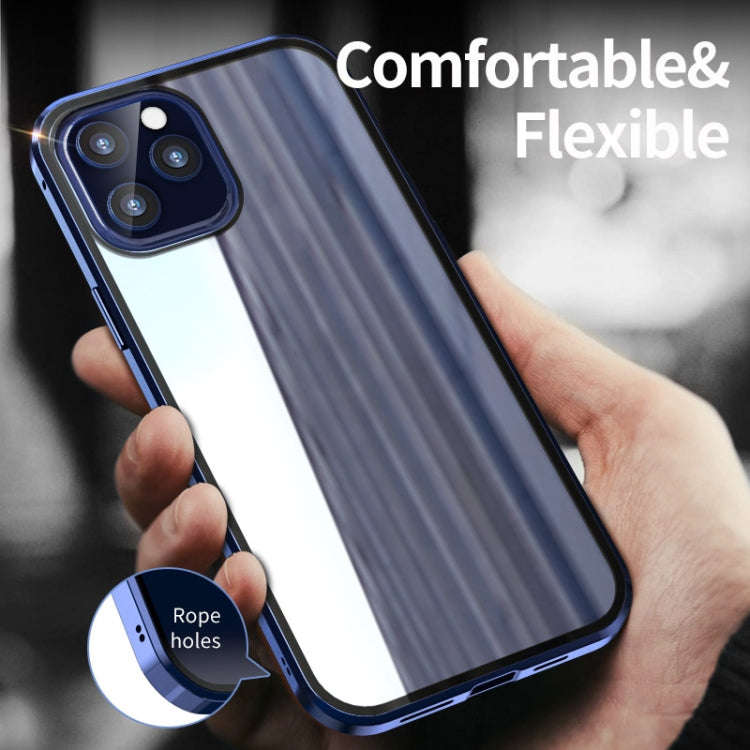 Double Sides Tempered Glass Magnetic Adsorption Metal Frame HD Screen Case For iPhone 12 Pro Max(...