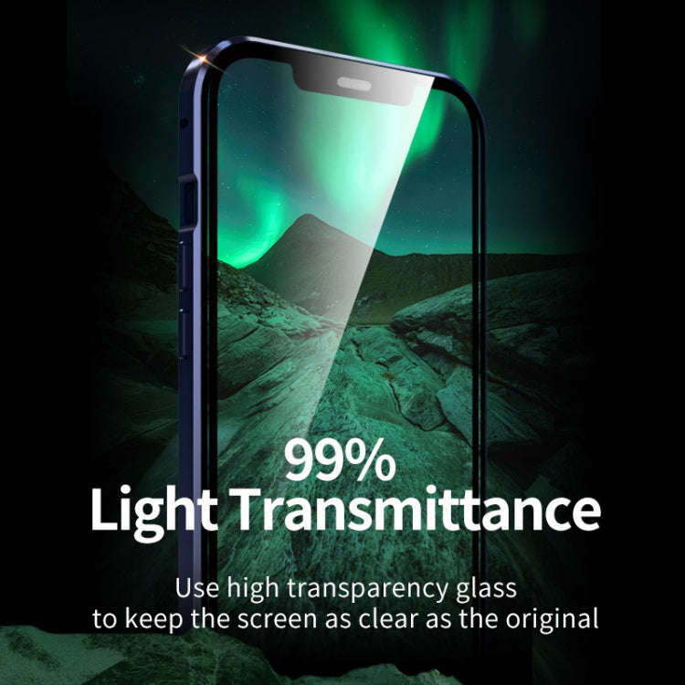 Double Sides Tempered Glass Magnetic Adsorption Metal Frame HD Screen Case For iPhone 12 Pro Max(...