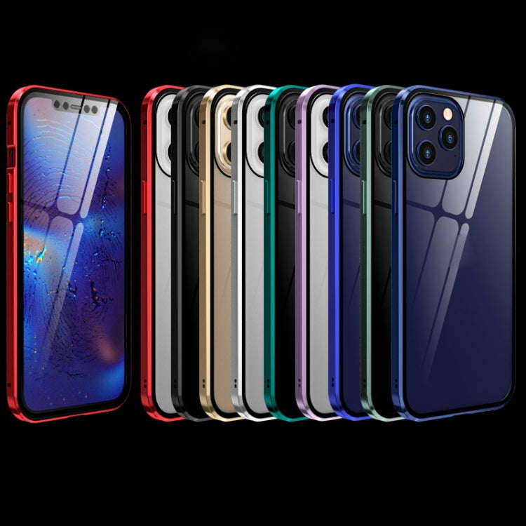 Double Sides Tempered Glass Magnetic Adsorption Metal Frame HD Screen Case For iPhone 12 Pro Max(...