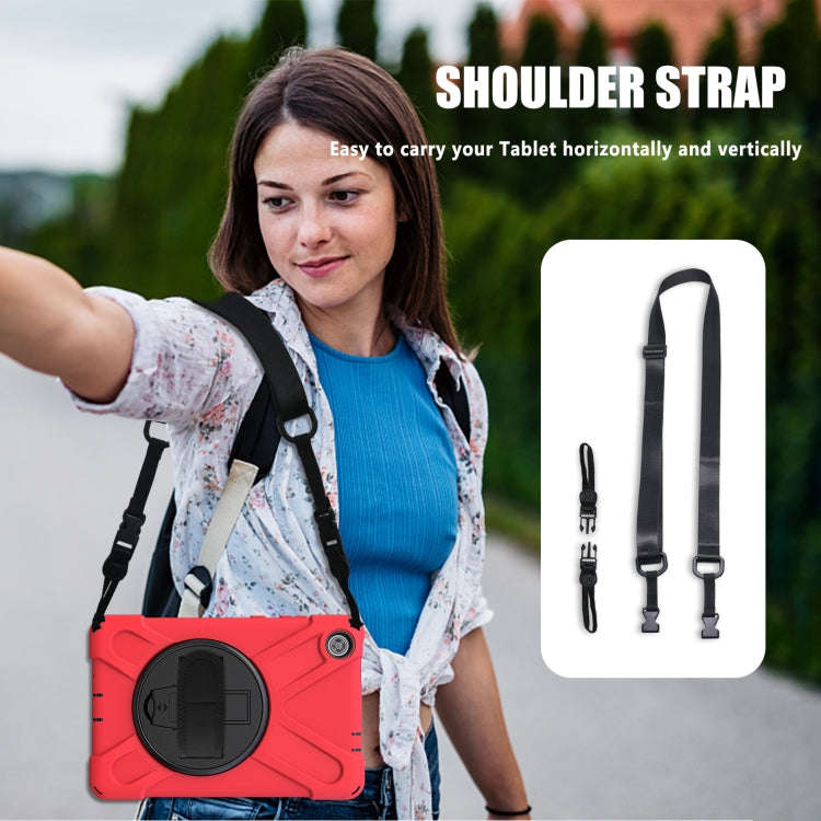 For Lenovo Tab M8 Shockproof Colorful Silicone + PC Protective Case with Holder & Hand Grip Strap...