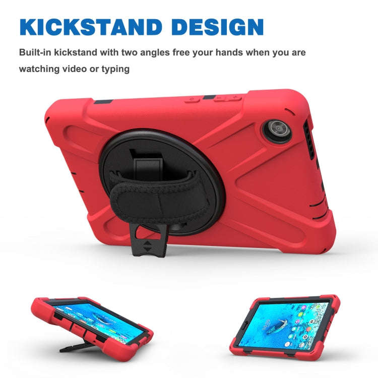 For Lenovo Tab M8 Shockproof Colorful Silicone + PC Protective Case with Holder & Hand Grip Strap...