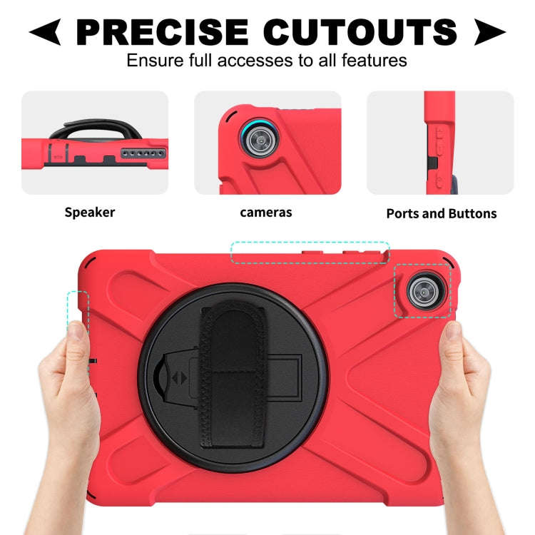 For Lenovo Tab M8 Shockproof Colorful Silicone + PC Protective Case with Holder & Hand Grip Strap...