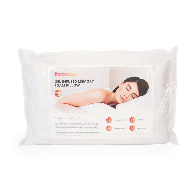 Memory Foam Contour Pillow - Gel Infused - Cosy Light - Thinkcosy