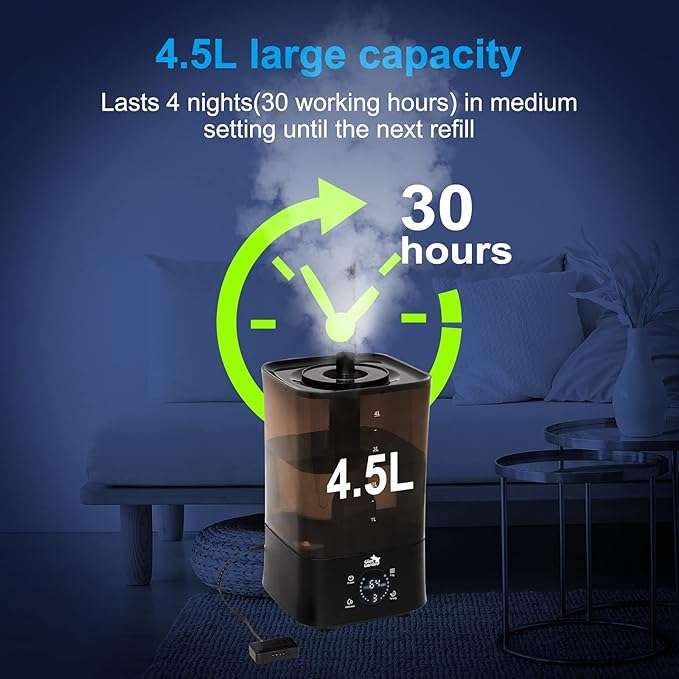 4.5L Smart Humidifier with Remote Control & Sensor