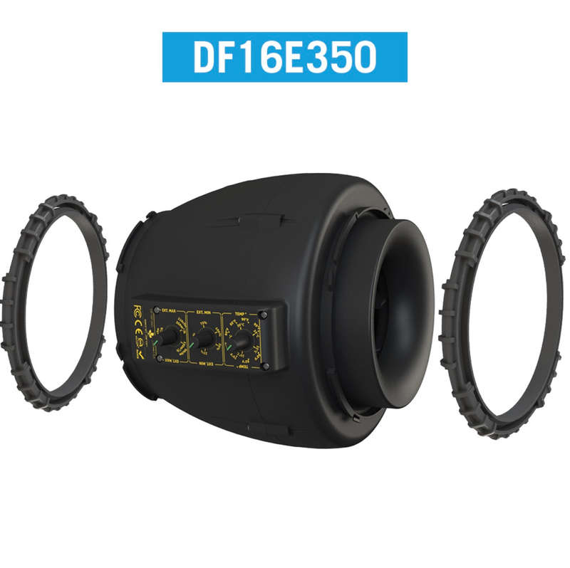 Temp & Speed Controlled Inline Fan - Secret Jardin (DF16 E 350)