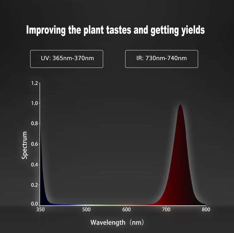 60W UV + IR Supplemental LED Grow Light  Boost Terpenes, Flavour & Yield