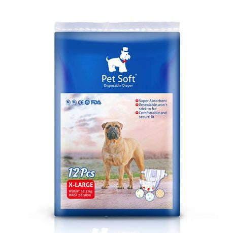 Pet Soft X-Large Disposable Female Dog Diapers  Pack of 12