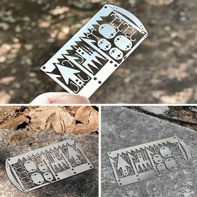 Survival Tool Card 22 In 1 Survival Card-Multi Purpose Pocket Tool Stainless Steel Outdoor Surviv...
