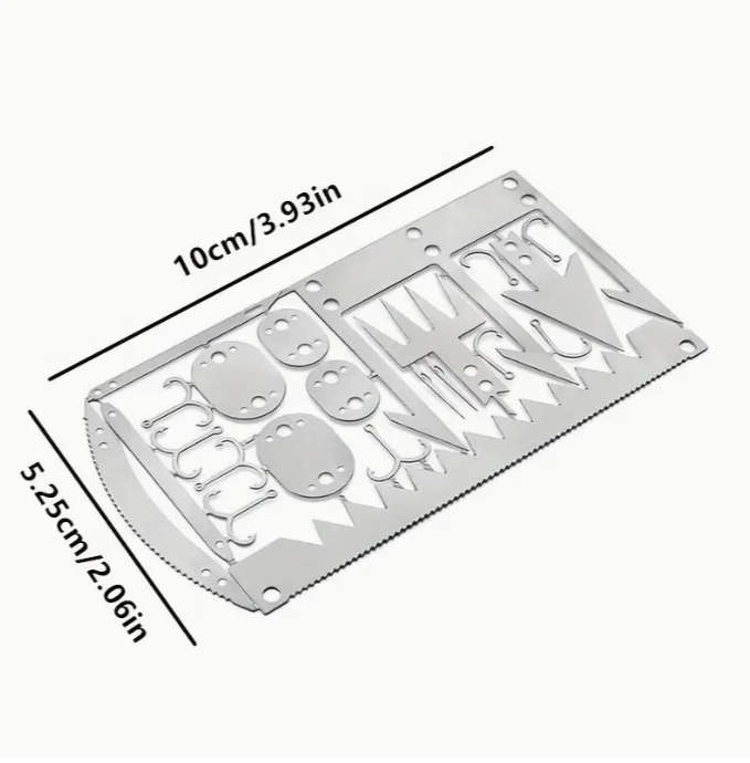 Survival Tool Card 22 In 1 Survival Card-Multi Purpose Pocket Tool Stainless Steel Outdoor Surviv...