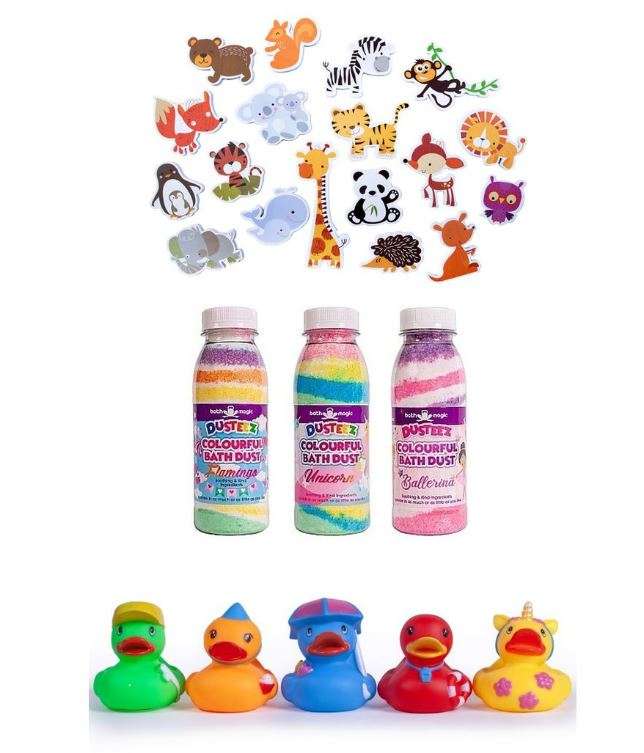 Bath Magic Bath Party Gift Boxes - with an animal soap holder sponge