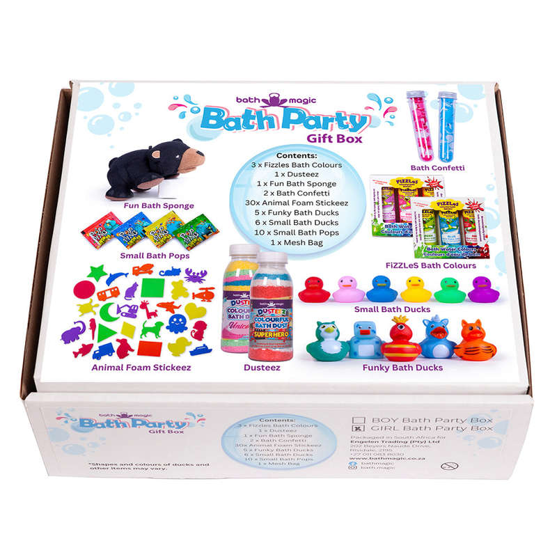 Bath Magic Bath Party Gift Boxes - with an animal soap holder sponge