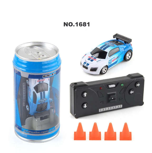 RC Cars, Mini Soda Can size, Pocket Car Toy with LED Lights