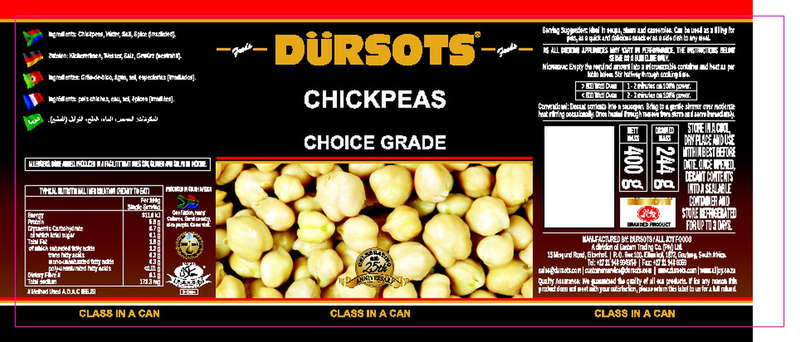 Dürsots Chickpeas - 12 x 400g