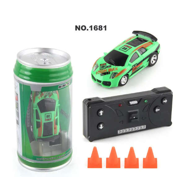 RC Cars, Mini Soda Can size, Pocket Car Toy with LED Lights