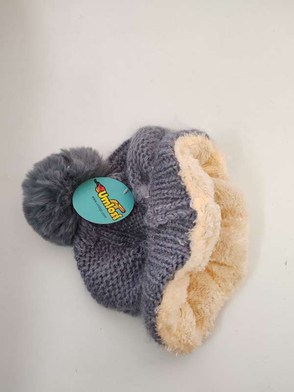Knitted Plush Beanies With Fur Lining  - 5 Pack