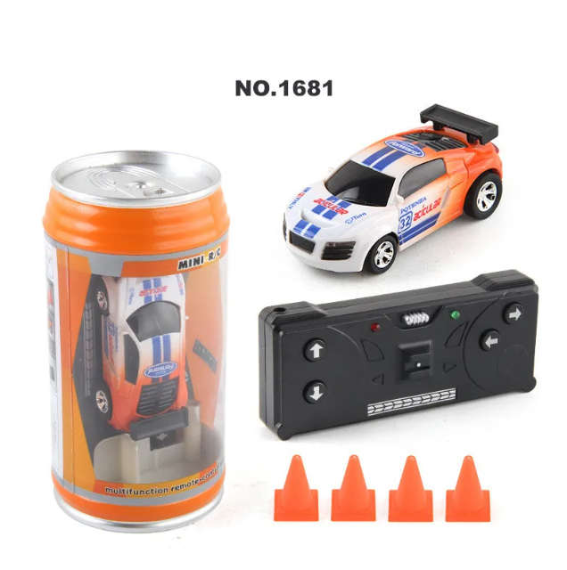 RC Cars, Mini Soda Can size, Pocket Car Toy with LED Lights